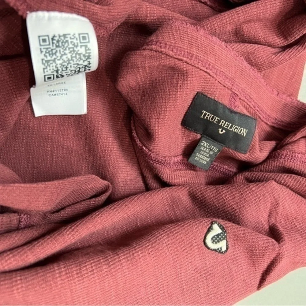 True Religion Embroidered Ribbed Cotton Sweatshirt